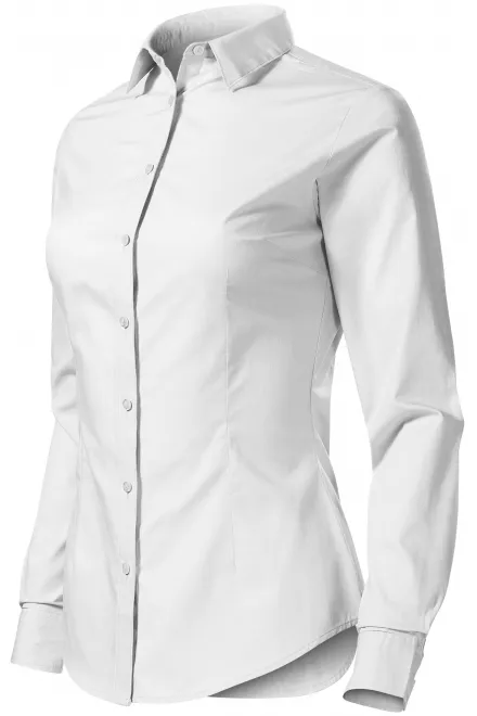 Bluză de bumbac pentru femei, cu mâneci lungi, alb