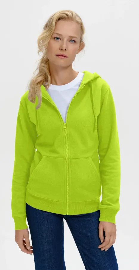 Hanorac de damă cu glugă, verde lime Hanorac de damă cu glugă, verde lime