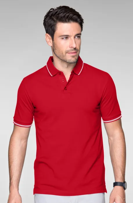 Tricou bărbătesc cu detalii contrastante, formula red