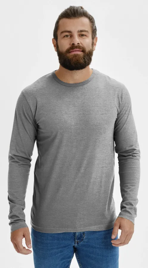 Tricou bărbătesc cu mânecă lungă, marmură gri închis Tricou bărbătesc cu mânecă lungă, marmură gri închis