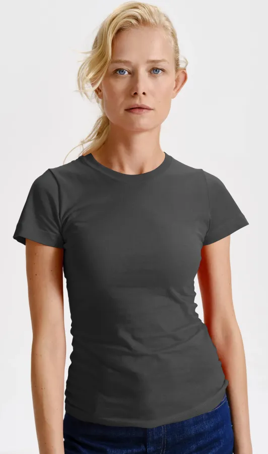 Tricou clasic pentru femei, abanos cenușiu Tricou clasic pentru femei, abanos cenușiu