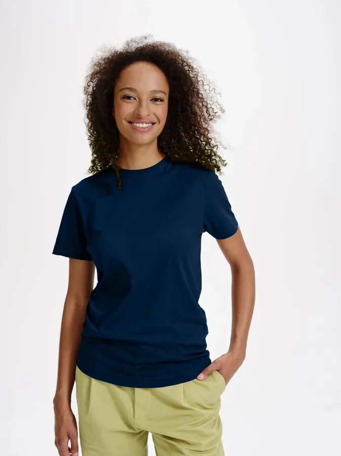 Tricou de bumbac organic pentru femei, albastru inchis Tricou de bumbac organic pentru femei, albastru inchis