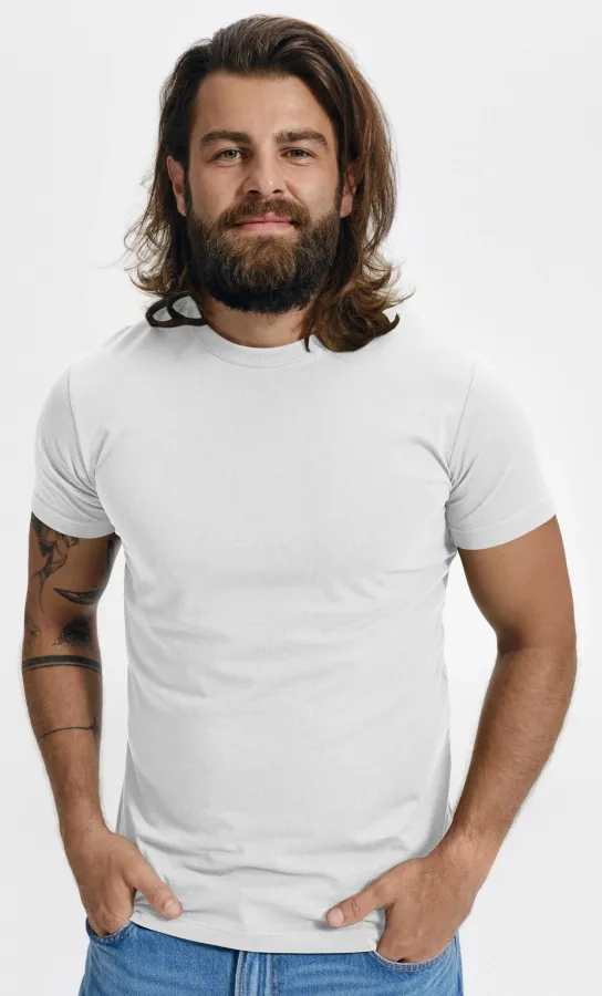 Tricou la modă pentru bărbați, alb Tricou la modă pentru bărbați, alb