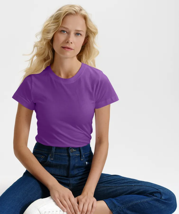 Tricou simplu pentru femei, violet Tricou simplu pentru femei, violet