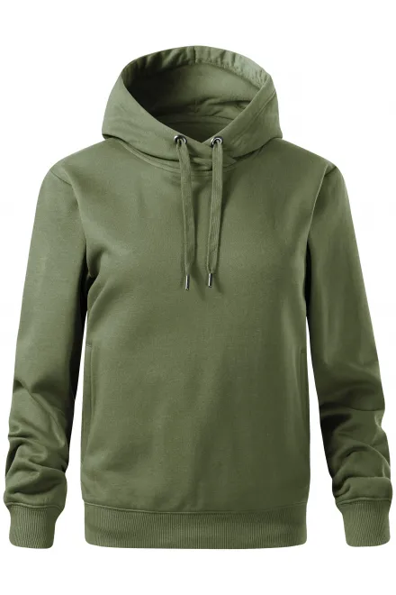 Hanorac confortabil de damă, cu glugă - khaki, XS