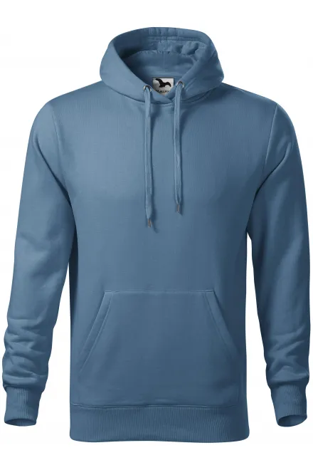 Hanorac pentru bărbați cu glugă fără fermoar - denim, S