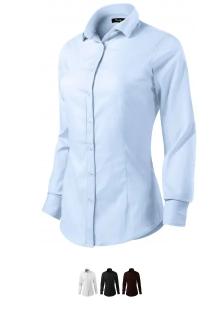 Bluză pentru femei cu mânecă lungă slim fit, albastru deschis