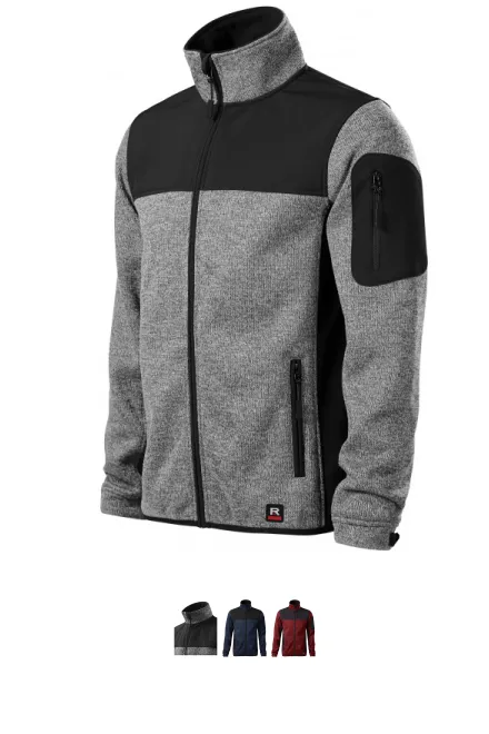 Geacă de timp liber pentru bărbați, gri deschis tricotat