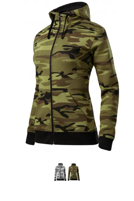 Hanorac de camuflaj pentru femei, camuflaj verde