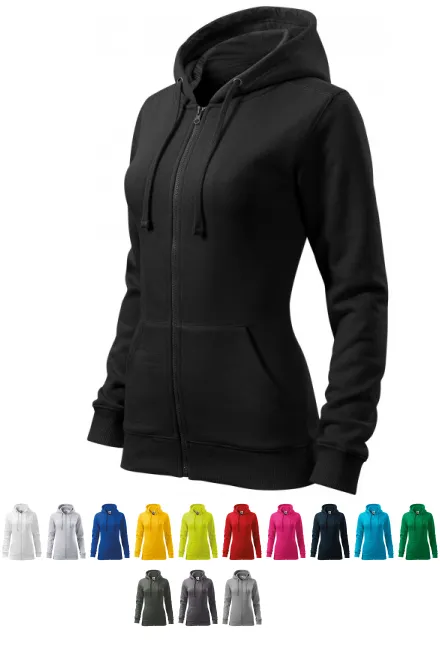 Hanorac de damă cu glugă, negru