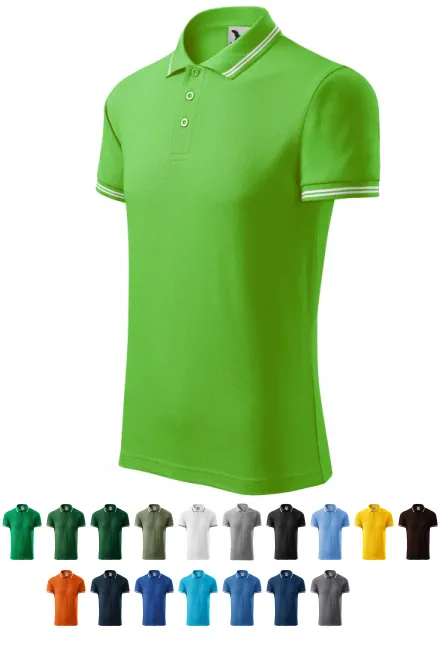 Polo de bărbați cu contrast, măr verde
