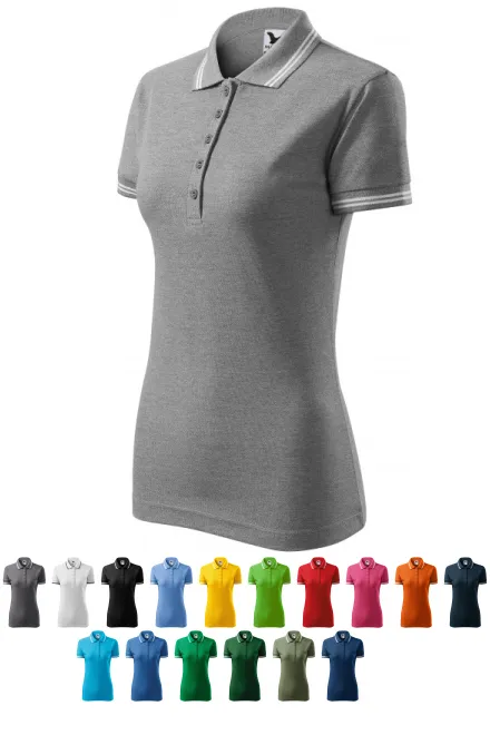 Polo de dama cu contrast, marmură gri închis