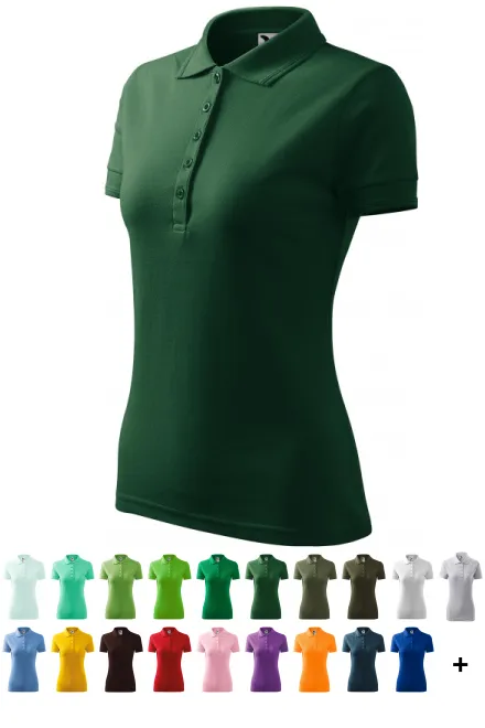 Polo elegant pentru femei, sticla verde
