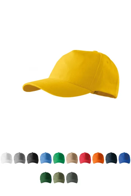 Șapcă de baseball din 5 piesei, galben