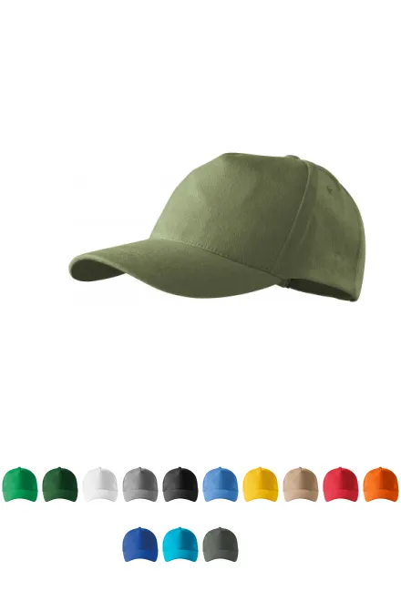 Șapcă de baseball din 5 piesei, khaki