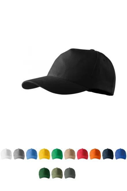 Șapcă de baseball din 5 piesei, negru