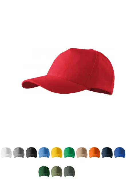 Șapcă de baseball din 5 piesei, roșu