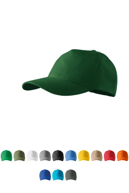 Șapcă de baseball din 5 piesei, sticla verde