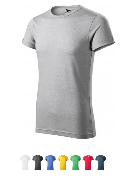 Tricou bărbătesc cu mâneci rulate, marmură argintie