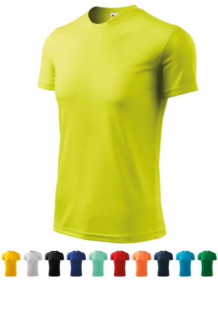 Tricou cu decolteu asimetric, galben neon