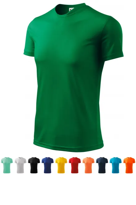 Tricou cu decolteu asimetric, iarba verde