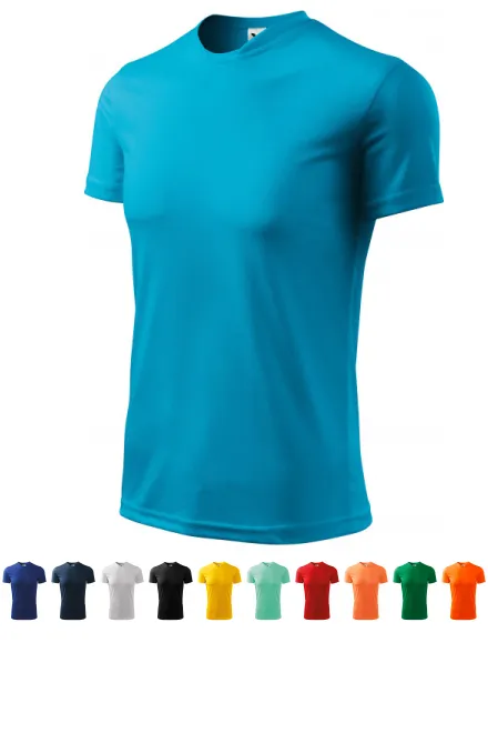 Tricou cu decolteu asimetric, turcoaz