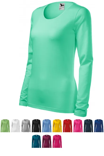 Tricou dama cu mâneci lungi, mentă