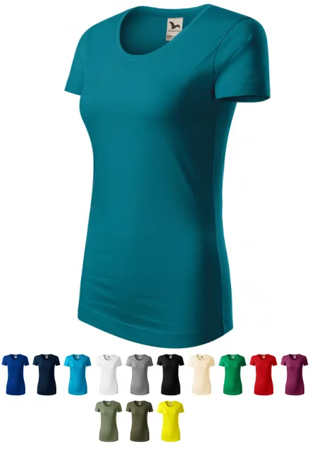 Tricou de bumbac organic pentru femei, petrol blue