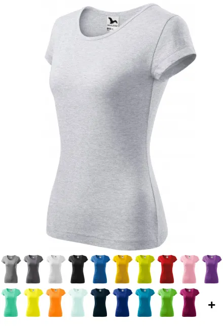 Tricou de damă cu mâneci foarte scurte, marmură gri deschis
