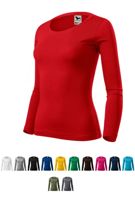 Tricou de damă cu mâneci lungi, roșu
