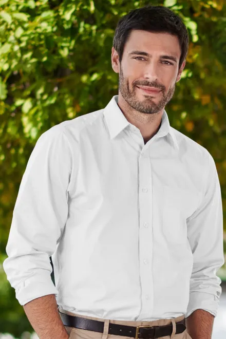 Cămașă bărbătească cu mâneci lungi, alb