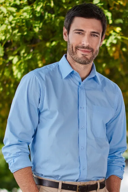 Cămașă bărbătească cu mâneci lungi, cer albastru