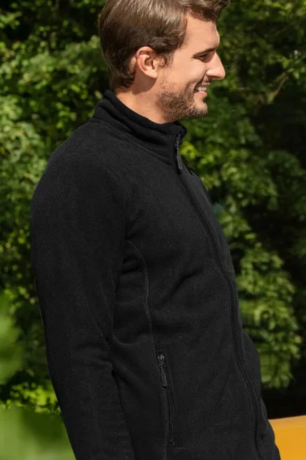 Geacă bărbătească din lână contrastantă, negru