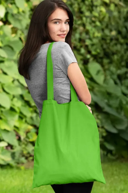 Geantă de cumpărături din bumbac, măr verde