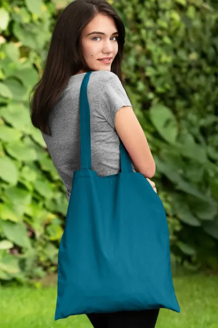 Geantă de cumpărături din bumbac, petrol blue