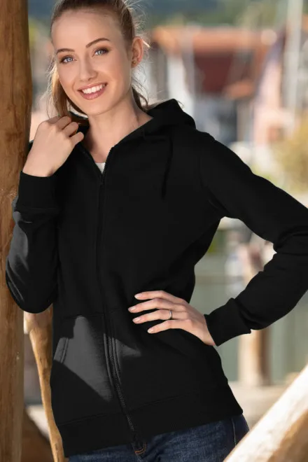 Hanorac de damă cu glugă, negru