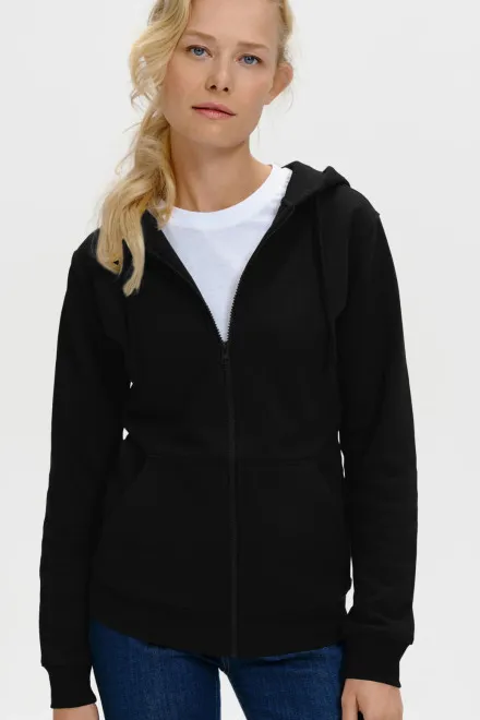 Hanorac de damă cu glugă, negru