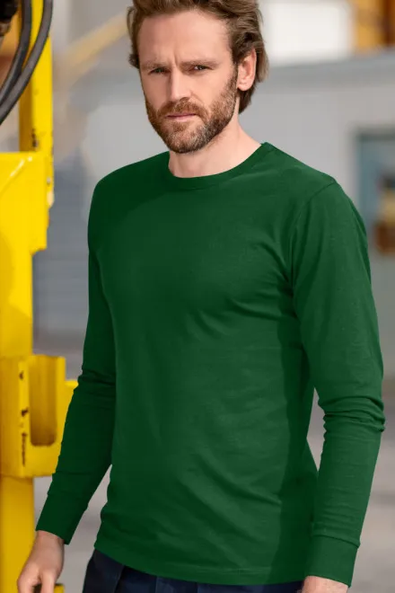 Tricou bărbătesc durabil cu mânecă lungă, sticla verde