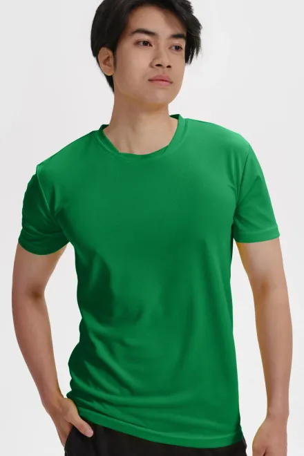 Tricou cu decolteu asimetric, iarba verde