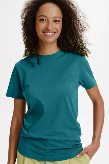 Tricou de bumbac organic pentru femei, petrol blue