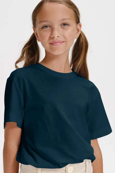 Tricou simplu pentru copii, albastru inchis