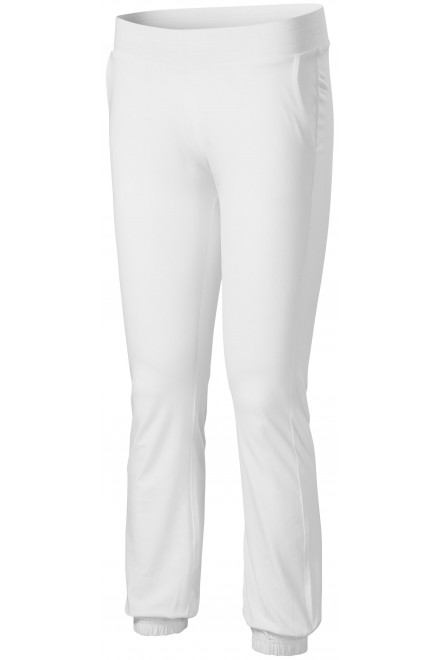 Pantaloni de trening pentru femei, cu buzunare, alb, pantaloni de trening