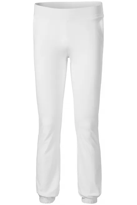 Pantaloni de trening pentru femei, cu buzunare - alb, 2XL