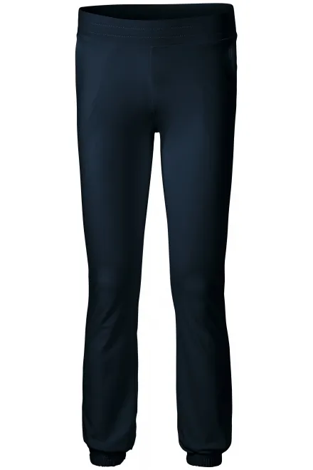 Pantaloni de trening pentru femei, cu buzunare - albastru inchis, 2XL