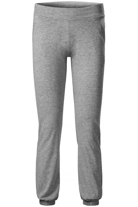 Pantaloni de trening pentru femei, cu buzunare - marmură gri închis, 2XL