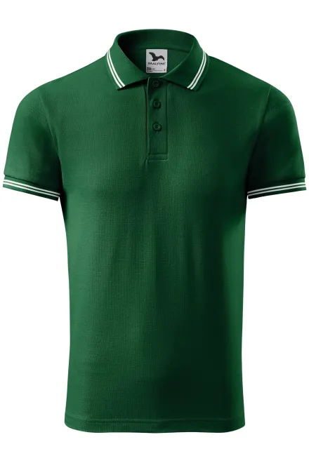Polo de bărbați cu contrast - sticla verde, L