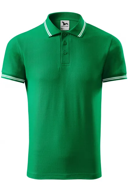 Polo de bărbați cu contrast - iarba verde, L
