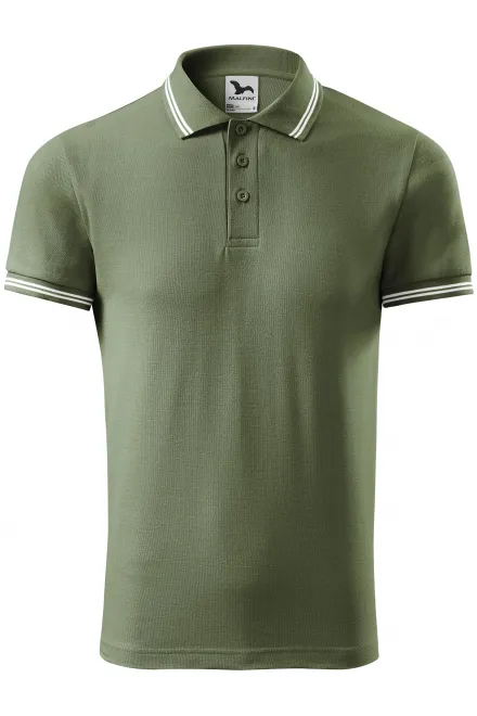 Polo de bărbați cu contrast - khaki, L