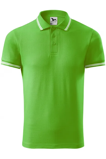 Polo de bărbați cu contrast - măr verde, L