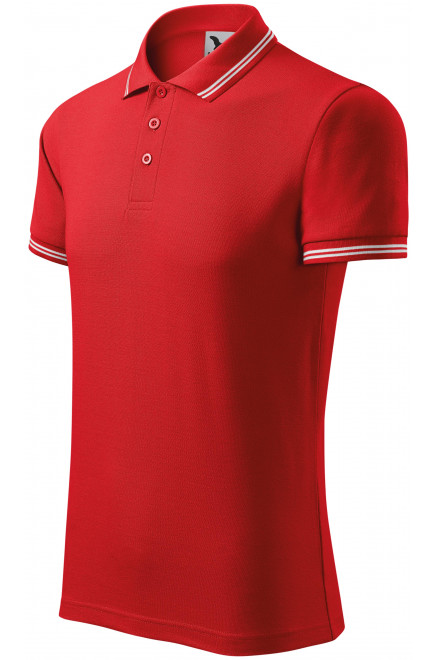 Polo de bărbați cu contrast, roșu, tricouri fără imprimare